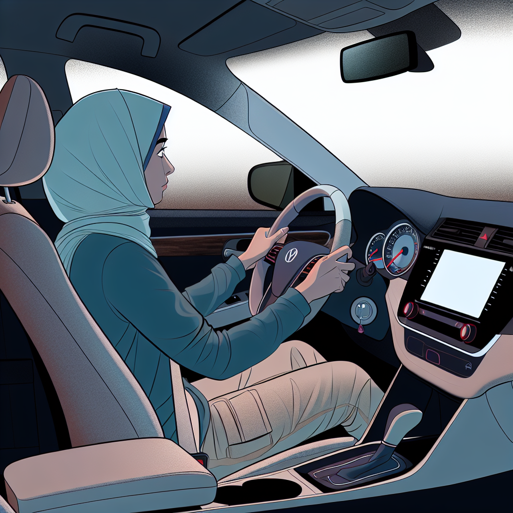 Illustration of a driver in a car